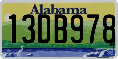 AL license plate 13DB978