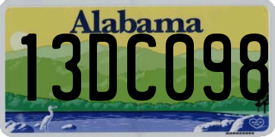 AL license plate 13DC098