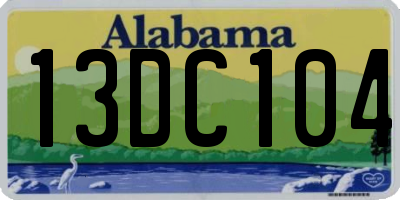 AL license plate 13DC104