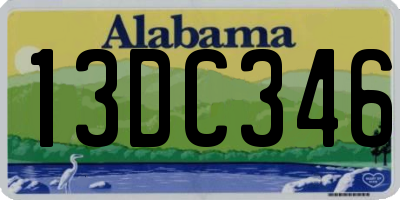 AL license plate 13DC346