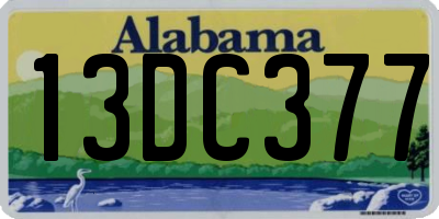 AL license plate 13DC377