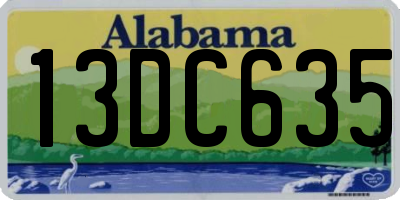AL license plate 13DC635