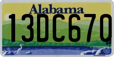 AL license plate 13DC670