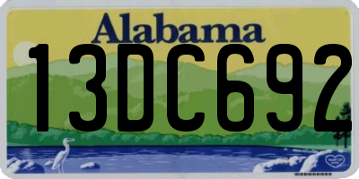 AL license plate 13DC692