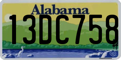 AL license plate 13DC758