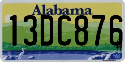 AL license plate 13DC876