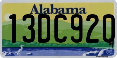 AL license plate 13DC920