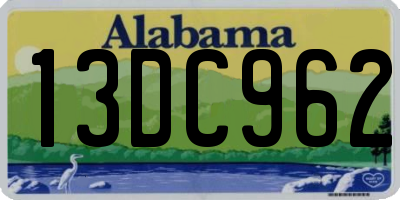 AL license plate 13DC962