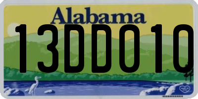 AL license plate 13DD010