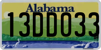 AL license plate 13DD033