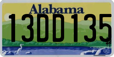 AL license plate 13DD135