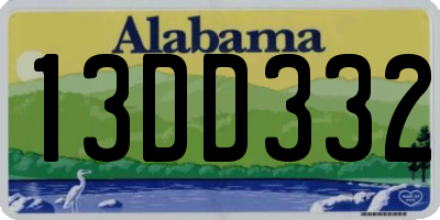AL license plate 13DD332