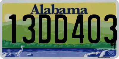 AL license plate 13DD403