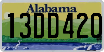 AL license plate 13DD420