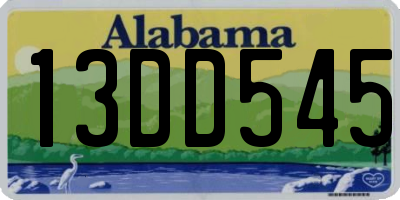 AL license plate 13DD545