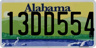 AL license plate 13DD554