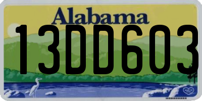 AL license plate 13DD603