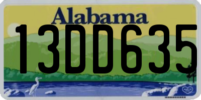AL license plate 13DD635