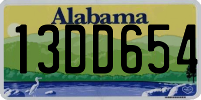 AL license plate 13DD654