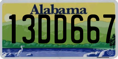 AL license plate 13DD667