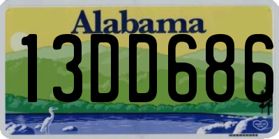 AL license plate 13DD686