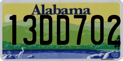 AL license plate 13DD702