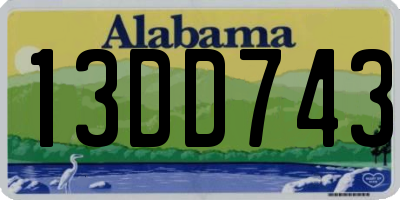 AL license plate 13DD743