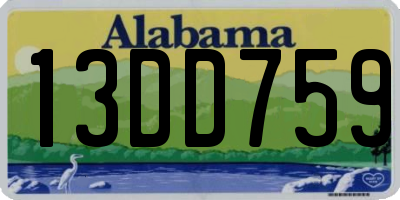 AL license plate 13DD759