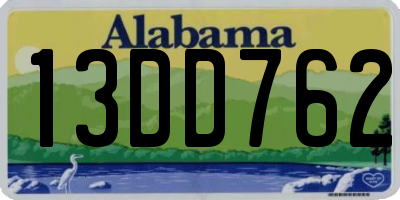 AL license plate 13DD762