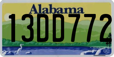 AL license plate 13DD772