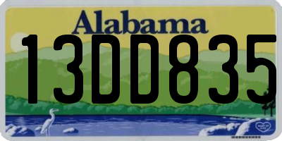 AL license plate 13DD835
