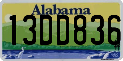 AL license plate 13DD836