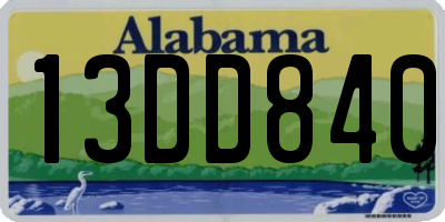 AL license plate 13DD840