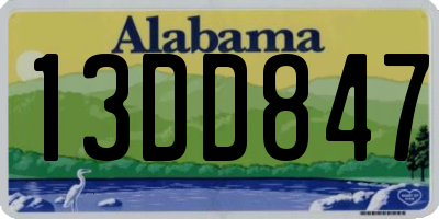 AL license plate 13DD847