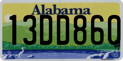 AL license plate 13DD860