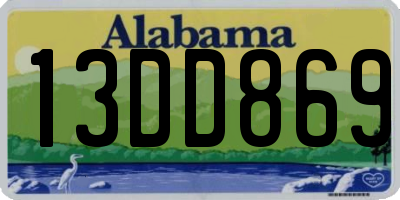 AL license plate 13DD869