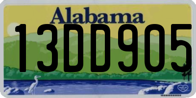 AL license plate 13DD905