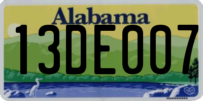 AL license plate 13DE007