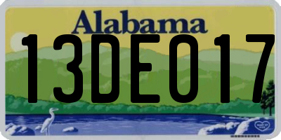 AL license plate 13DE017