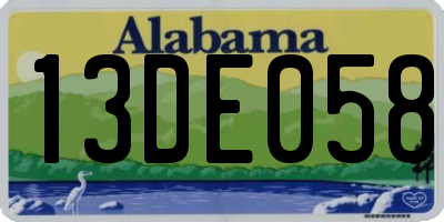 AL license plate 13DE058
