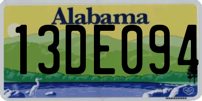 AL license plate 13DE094