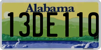 AL license plate 13DE110