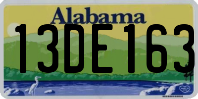 AL license plate 13DE163