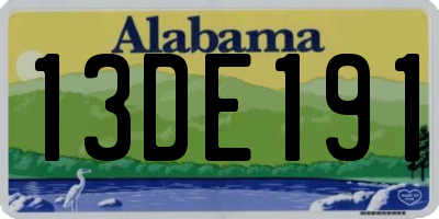 AL license plate 13DE191