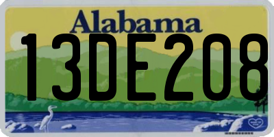 AL license plate 13DE208