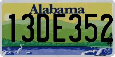 AL license plate 13DE352