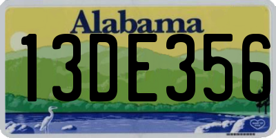 AL license plate 13DE356