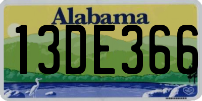 AL license plate 13DE366
