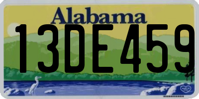 AL license plate 13DE459