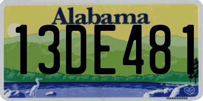 AL license plate 13DE481